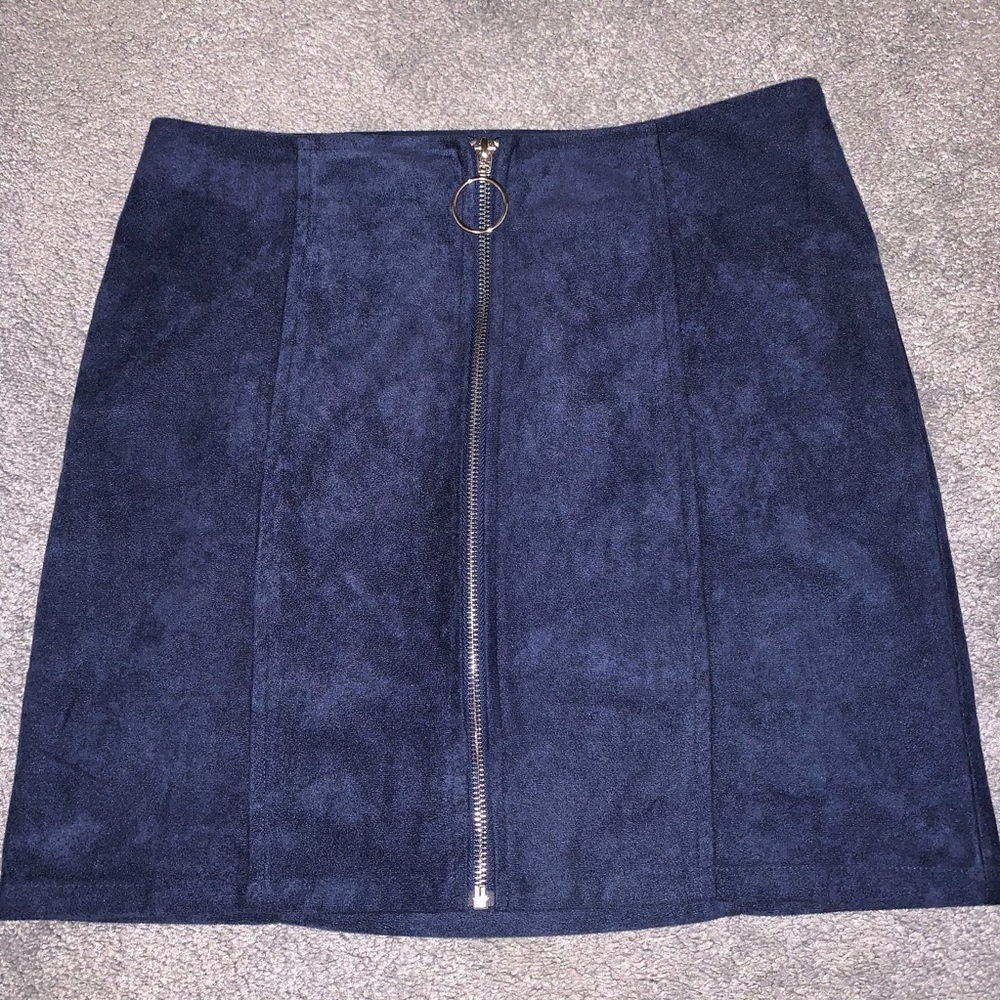 Suede Zip skirt